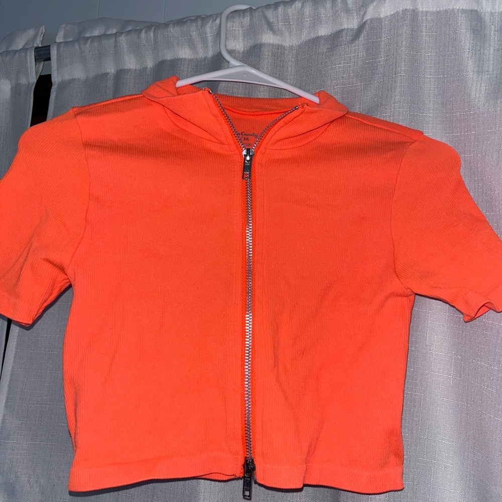 Orange Zip-Up Top